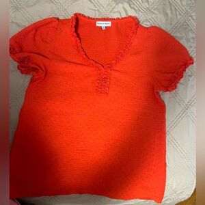 Women's Red Ruffle Top